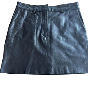 Classic Black REAL Leather Skirt